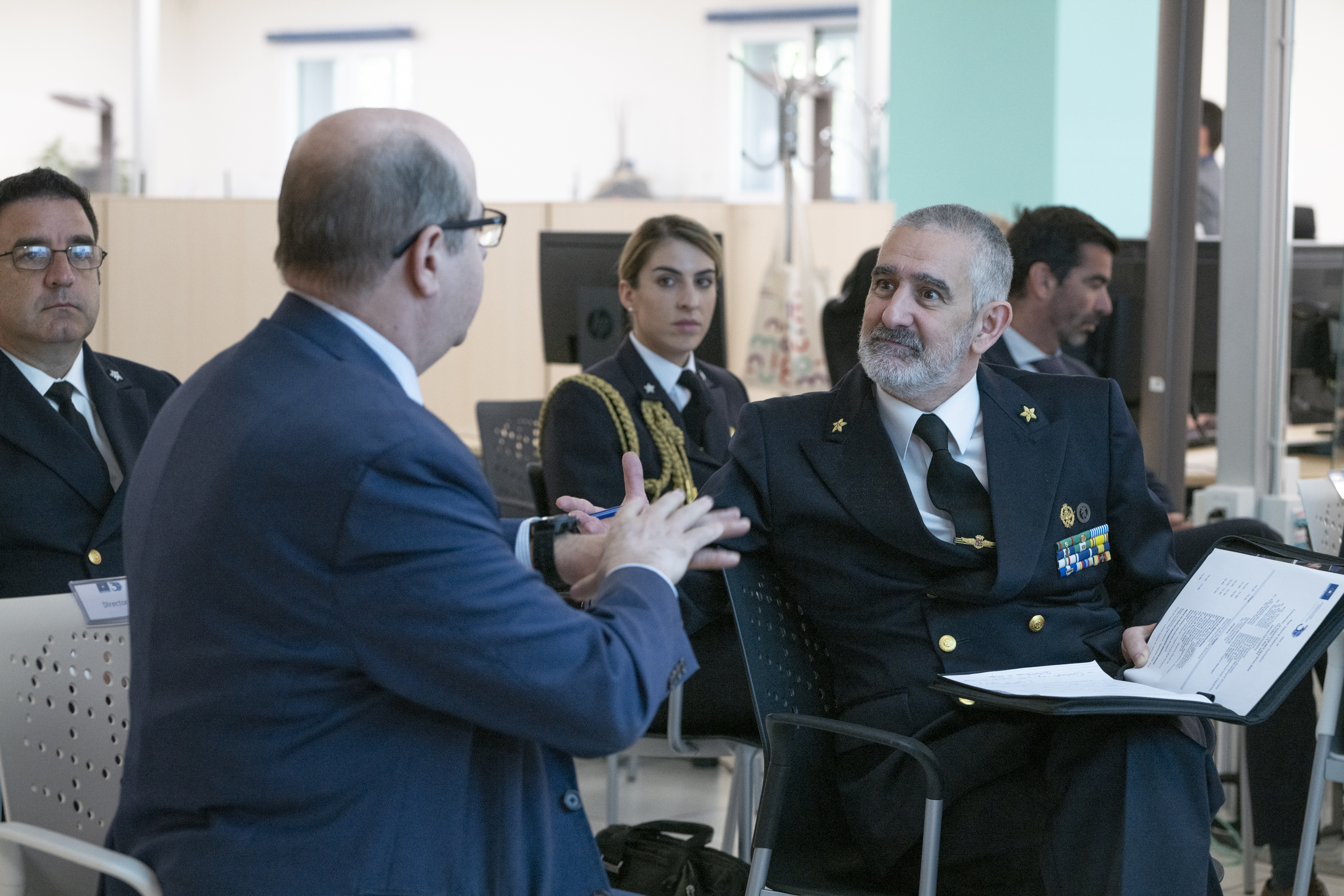 Rear Admiral Stefano Turchetto,  Operation Commander of EUNAVFOR MED IRINI, visits SatCen